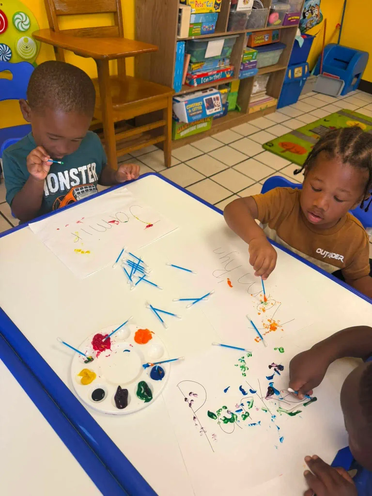 Art time at Loving Arms Daycare Center